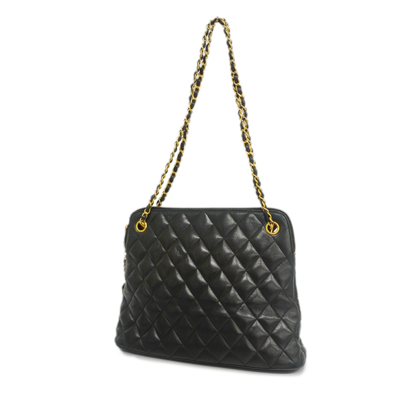 CHANEL 29s lambskin Matelasse Pearl Chain Shoulder Bag AS1533 black